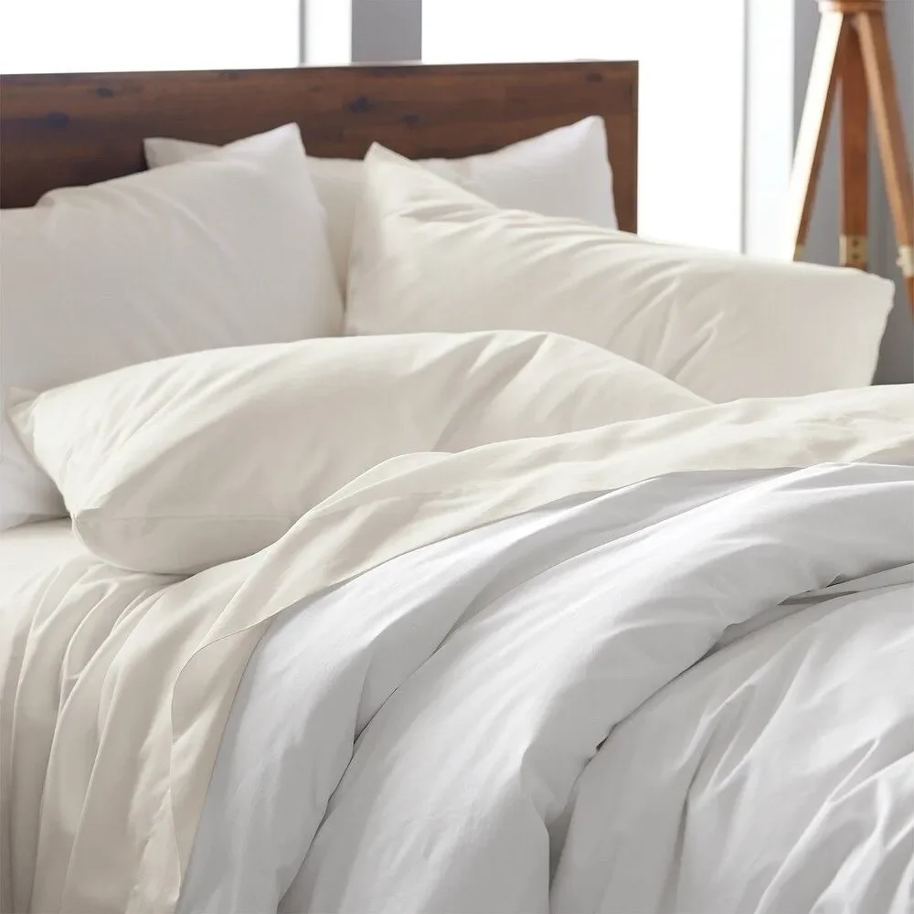 Ella Jayne 4PC King 1200 Thread Count 100% Cotton Sateen Ivory Sheet Set